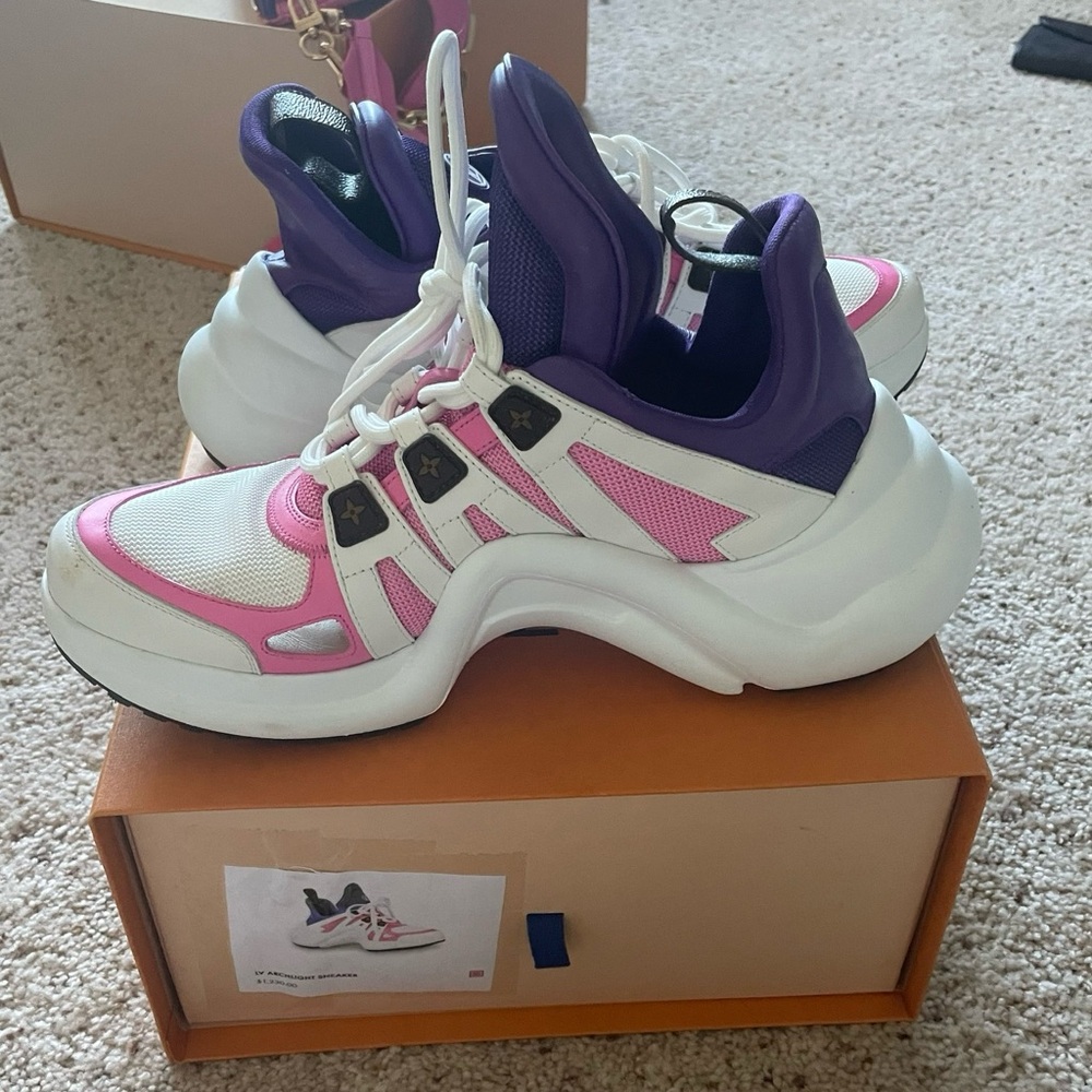 Louis Vuitton Archlight Sneakers White Pink and Purple Size 41